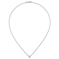 14K White Gold 0.75 Carat Lab Grown Diamond VS+ F+ Heart Complete Three Prong Pendant Necklace, 18" view 4