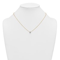 14K Yellow Gold 0.75 Carat Lab Grown Diamond VS+ F+ Heart Complete Three Prong Pendant Necklace, 18" view 3