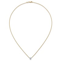 14K Yellow Gold 0.75 Carat Lab Grown Diamond VS+ F+ Heart Complete Three Prong Pendant Necklace, 18" view 4