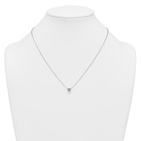 14K White Gold 1 Carat Lab Grown Diamond VS+ F+ Heart Complete Three Prong Pendant Necklace, 18" view 3