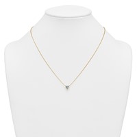 14K Yellow Gold 1 Carat Certified Lab Grown Diamond VS+ F+ Heart Complete Three Prong Pendant Necklace, 18" view 3