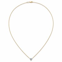 14K Yellow Gold 1 Carat Certified Lab Grown Diamond VS+ F+ Heart Complete Three Prong Pendant Necklace, 18" view 4