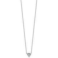 14K White Gold 1.50 Carat Certified Lab Grown Diamond VS+ F+ Heart Complete Three Prong Pendant Necklace, 18" view 2