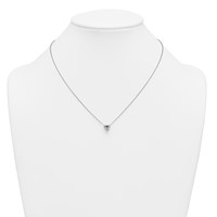 14K White Gold 1.50 Carat Certified Lab Grown Diamond VS+ F+ Heart Complete Three Prong Pendant Necklace, 18" view 3