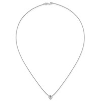 14K White Gold 1.50 Carat Certified Lab Grown Diamond VS+ F+ Heart Complete Three Prong Pendant Necklace, 18" view 4