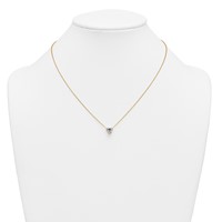 14K Yellow Gold 1.50 Carat Certified Lab Grown Diamond VS+ F+ Heart Complete Three Prong Pendant Necklace, 18" view 3