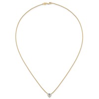 14K Yellow Gold 1.50 Carat Certified Lab Grown Diamond VS+ F+ Heart Complete Three Prong Pendant Necklace, 18" view 4