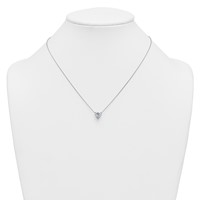 14K White Gold 2 Carat Certified Lab Grown Diamond VS+ F+ Heart Complete Three Prong Pendant Necklace, 18" view 3