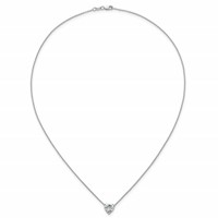 14K White Gold 2 Carat Certified Lab Grown Diamond VS+ F+ Heart Complete Three Prong Pendant Necklace, 18" view 4