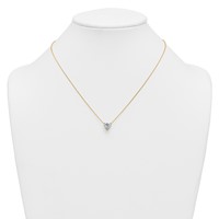 14K Yellow Gold 2 Carat Lab Grown Diamond VS+ F+ Heart Complete Three Prong Pendant Necklace, 18" view 3