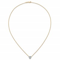 14K Yellow Gold 2 Carat Lab Grown Diamond VS+ F+ Heart Complete Three Prong Pendant Necklace, 18" view 4