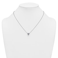 14K White Gold 2.50 Carat Certified Lab Grown Diamond VS+ F+ Heart Complete Three Prong Pendant Necklace, 18" view 3