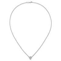14K White Gold 2.50 Carat Certified Lab Grown Diamond VS+ F+ Heart Complete Three Prong Pendant Necklace, 18" view 4
