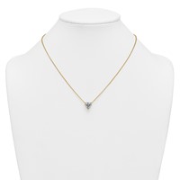 14K Yellow Gold 2.50 Carat Lab Grown Diamond VS+ F+ Heart Complete Three Prong Pendant Necklace, 18" view 3