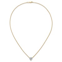 14K Yellow Gold 2.50 Carat Lab Grown Diamond VS+ F+ Heart Complete Three Prong Pendant Necklace, 18" view 4