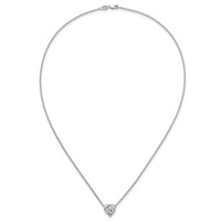 14K White Gold 3 Carat Lab Grown Diamond VS+ F+ Heart Complete Three Prong Pendant Necklace, 18" view 4