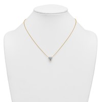 14K Yellow Gold 3 Carat Certified Lab Grown Diamond VS+ F+ Heart Complete Three Prong Pendant Necklace, 18" view 3
