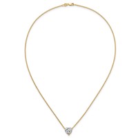 14K Yellow Gold 3 Carat Certified Lab Grown Diamond VS+ F+ Heart Complete Three Prong Pendant Necklace, 18" view 4