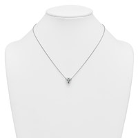 14K White Gold 3.50 Carat Certified Lab Grown Diamond VS+ F+ Heart Complete Three Prong Pendant Necklace, 18" view 3