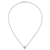 14K White Gold 3.50 Carat Certified Lab Grown Diamond VS+ F+ Heart Complete Three Prong Pendant Necklace, 18" view 4