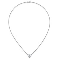 14K White Gold 4 Carat Certified Lab Grown Diamond VS+ F+ Heart Complete Three Prong Pendant Necklace, 18" view 4