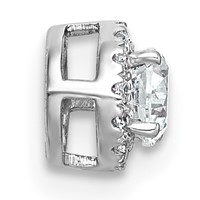 14K White Gold 0.33 Carat Lab Grown Diamond VS+ F+ Round Complete Halo Chain Slide Pendant view 2
