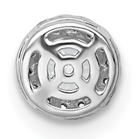 14K White Gold 0.33 Carat Lab Grown Diamond VS+ F+ Round Complete Halo Chain Slide Pendant view 3