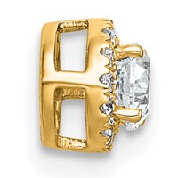 14K Yellow Gold 0.33 Carat Lab Grown Diamond VS+ F+ Round Complete Halo Chain Slide Pendant view 2
