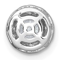 14K White Gold 0.62 Carat Lab Grown Diamond VS+ F+ Round Complete Halo Chain Slide Pendant view 3
