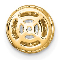 14K Yellow Gold 0.62 Carat Lab Grown Diamond VS+ F+ Round Complete Halo Chain Slide Pendant view 3