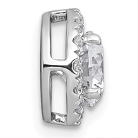 14K White Gold 1.25 Carat Certified Lab Grown Diamond VS+ F+ Round Complete Halo Chain Slide Pendant view 2