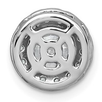 14K White Gold 1.25 Carat Certified Lab Grown Diamond VS+ F+ Round Complete Halo Chain Slide Pendant view 3