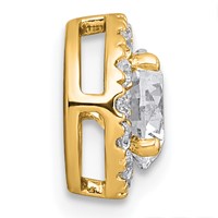 14K Yellow Gold 1.25 Carat Lab Grown Diamond VS+ F+ Round Complete Halo Chain Slide Pendant view 2
