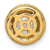 14K Yellow Gold 1.25 Carat Lab Grown Diamond VS+ F+ Round Complete Halo Chain Slide Pendant view 3