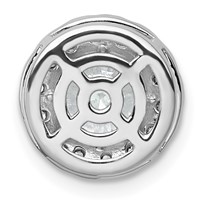 14K White Gold 1.88 Carat Lab Grown Diamond VS+ F+ Round Complete Halo Chain Slide Pendant view 3