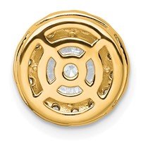 14K Yellow Gold 1.88 Carat Lab Grown Diamond VS+ F+ Round Complete Halo Chain Slide Pendant view 3