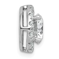 14K White Gold 2.50 Carat Certified Lab Grown Diamond VS+ F+ Round Complete Halo Chain Slide Pendant view 2