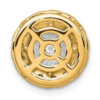 14K Yellow Gold 2.50 Carat Certified Lab Grown Diamond VS+ F+ Round Complete Halo Chain Slide Pendant view 3