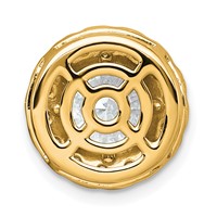 14K Yellow Gold 3 Carat Certified Lab Grown Diamond VS+ F+ Round Complete Halo Chain Slide Pendant view 3