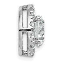 14K White Gold 3.75 Carat Certified Lab Grown Diamond VS+ F+ Round Complete Halo Chain Slide Pendant view 2