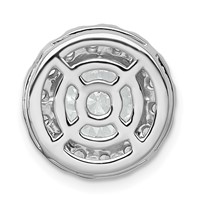 14K White Gold 3.75 Carat Certified Lab Grown Diamond VS+ F+ Round Complete Halo Chain Slide Pendant view 3