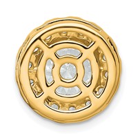 14K Yellow Gold 3.75 Carat Lab Grown Diamond VS+ F+ Round Complete Halo Chain Slide Pendant view 3