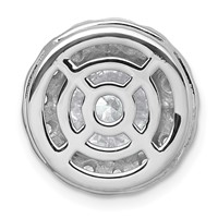 14K White Gold 5 Carat Certified Lab Grown Diamond VS+ F+ Round Complete Halo Chain Slide Pendant view 3