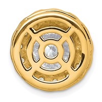 14K Yellow Gold 5 Carat Certified Lab Grown Diamond VS+ F+ Round Complete Halo Chain Slide Pendant view 3