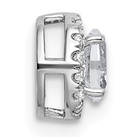 14K White Gold 0.33 Carat Lab Grown Diamond VS+ F+ Round Complete Halo Chain Slide Pendant view 2