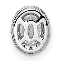 14K White Gold 0.33 Carat Lab Grown Diamond VS+ F+ Round Complete Halo Chain Slide Pendant view 3