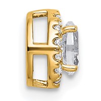 14K Yellow Gold 0.33 Carat Lab Grown Diamond VS+ F+ Round Complete Halo Chain Slide Pendant view 2