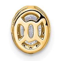 14K Yellow Gold 0.33 Carat Lab Grown Diamond VS+ F+ Round Complete Halo Chain Slide Pendant view 3