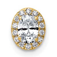 14K Yellow Gold 0.33 Carat Lab Grown Diamond VS+ F+ Round Complete Halo Chain Slide Pendant view 1
