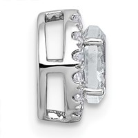 14K White Gold 0.62 Carat Lab Grown Diamond VS+ F+ Round Complete Halo Chain Slide Pendant view 2